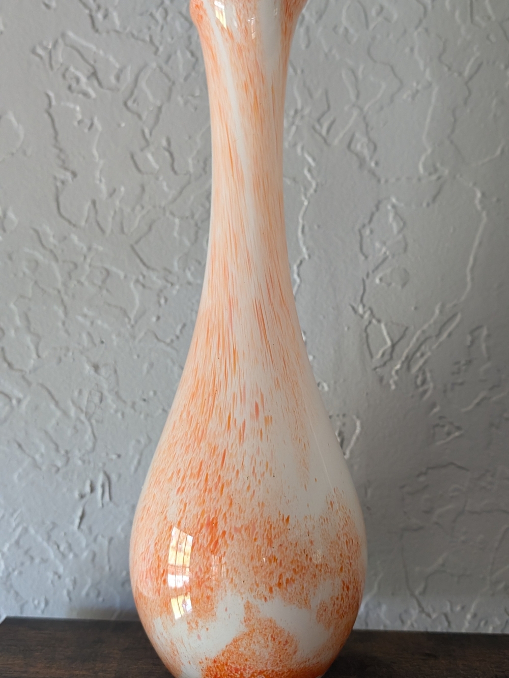 Peach Swirl Glass Vase — Decorative Accent - Picture 4 of 9